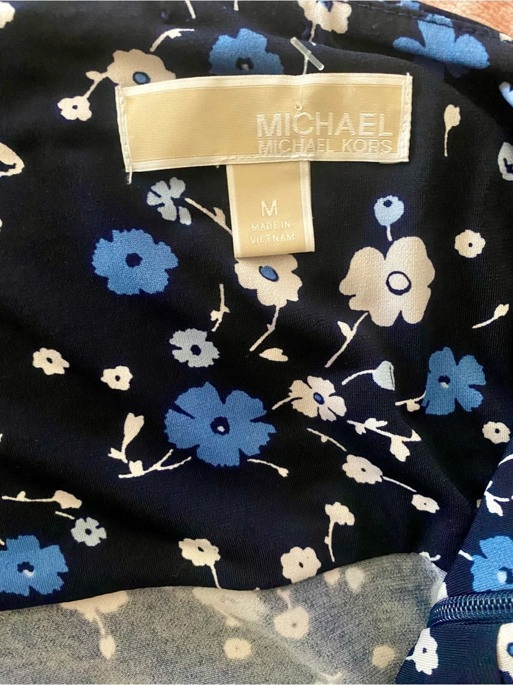 Michael Kors Navy Maxi Skirt with Blue & White Floral Print